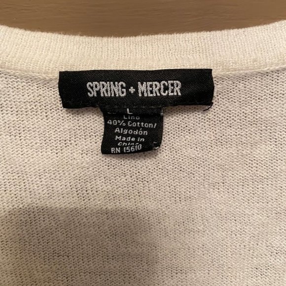 Spring + Mercer ivory statement sleeve cardigan L - Picture 2 of 3